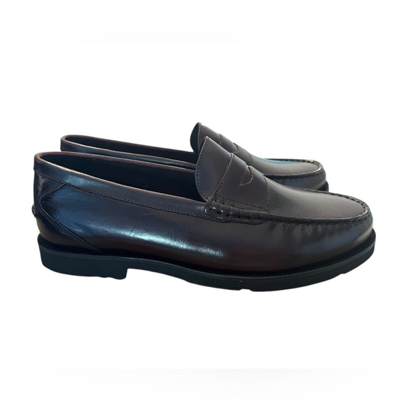 NWOB Rockport Men’s Daily Ritual Penny Burgundy Leather Slip On Loafers size 9 - Picture 3 of 8